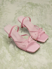 Giày sandal cao gót hở mũi màu hồng mới, thoáng khí, kiểu dáng tối giản, đa năng dành cho nữ, phù hợp cho trang phục mùa hè, lễ hội và những dịp trang trọng. - Hồng - Xem 7