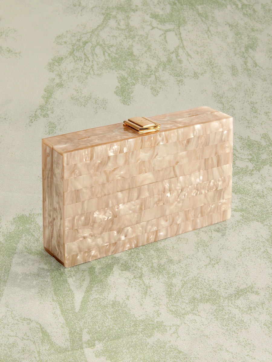 Rylithe Mini Graphic Pattern Chain Square Bag - Apricot - View 1