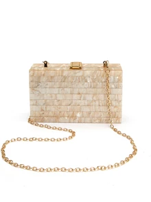 Rylithe Mini Graphic Pattern Chain Square Bag - Apricot - View 2