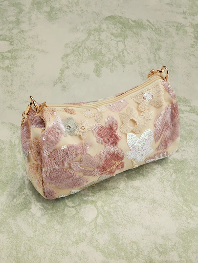 Rylithe Sequin Shoulder Bag, Bridal Party & Prom Accessories, Glittering Sequin Bag For Women, Elegant Wedding Items, Random Pattern Shiny Prom Clutch, Sparkling Sequin Bags Ladies Elegant SummerOutfit,Festival Fits,Elegant Outfit