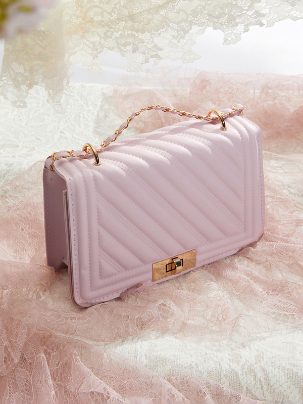 Rylithe Bolso de hombro mini de unicolor PU con relieve, bolso cruzado de transporte urbano, bolso cuadrado pequeño minimalista con cadena para mujer, apto para atuendos de verano, festivales y atuendos elegantes