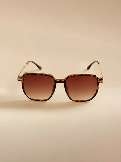 Glizzene 1 Pair Women's Oversized Bohemian Style Fashion Glasses, PC Frame + Metal Temples Design, Showcasing Your Elegant Aura, Best Choice For Daily Outfit, Gifts, And Beach Vacation