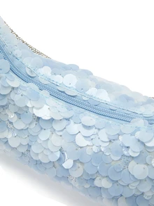 Rylithe Sequin Floral Shoulder Bag, Bridal Party, Prom Bag, Prom Accessories, Premium Style Handbag, Wedding Items, Elegant Bag For Women (Pattern Random) , Sequin SummerOutfit,Festival Fits,Elegant Outfit - Baby Blue - View 6
