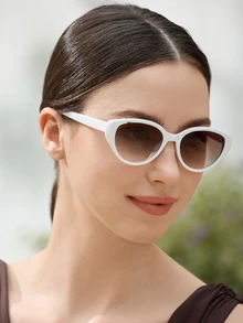 Clariva femininos casuais estilo olho de gato, brancos, adequados para uso diário, praia de verão, estilo urbano para férias de verão na praia, atividades ao ar livre, viagens, estilo preppy para a volta às aulas - Multicolorido - Ver 3