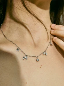 Hatastic 1pc Dainty Elegant Butterfly Pendant Necklace, Suitable For Daily Wear Music Fest - Silver - View 1