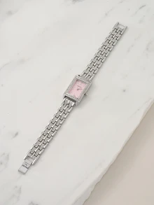 1 chiếc đồng hồ đeo tay thời trang sang trọng thanh lịch dành cho nữ đính đá Rhinestone, quà tặng sinh nhật, quà tặng lễ hội - Hồng - Xem 2