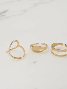 Clariva 16pcs/Set Punk Style Rings Set, Vintage Geometric Rings Set For Women, Fashionable Personalized Jewelry Gift, Suitable For Daily Outfit And Party Accessories - Gold - View 2