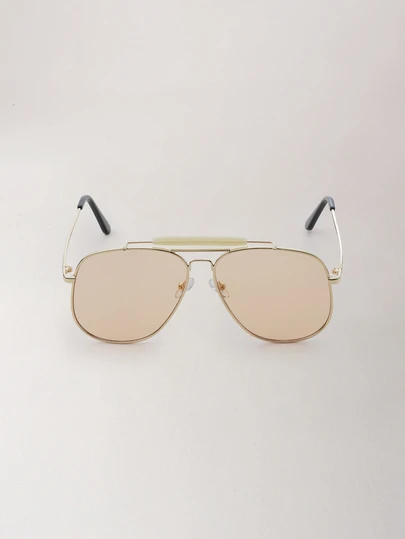 Clariva 1 件全新飞行员镜框全金属时尚眼镜，个性化精致复古飞行员时尚眼镜，适合夏季海滩度假、户外、旅行