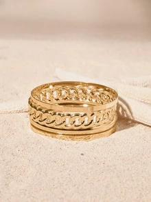 Tropiscape 13/7/5/3/1pcs Multi-Piece Stackable Chunky, Vintage, Elegant Floral, Geometric, Twist, Round, Textured, Twisted, Asymmetrical, Multi-Layer, Minimalist, Smooth, Metal Bangle Bracelet Set, Fashion, Elegant, Retro Design, Suitable For Holiday, Party, Date, Gift, Daily Wear Cottagecore,SummerOutfit - View 1