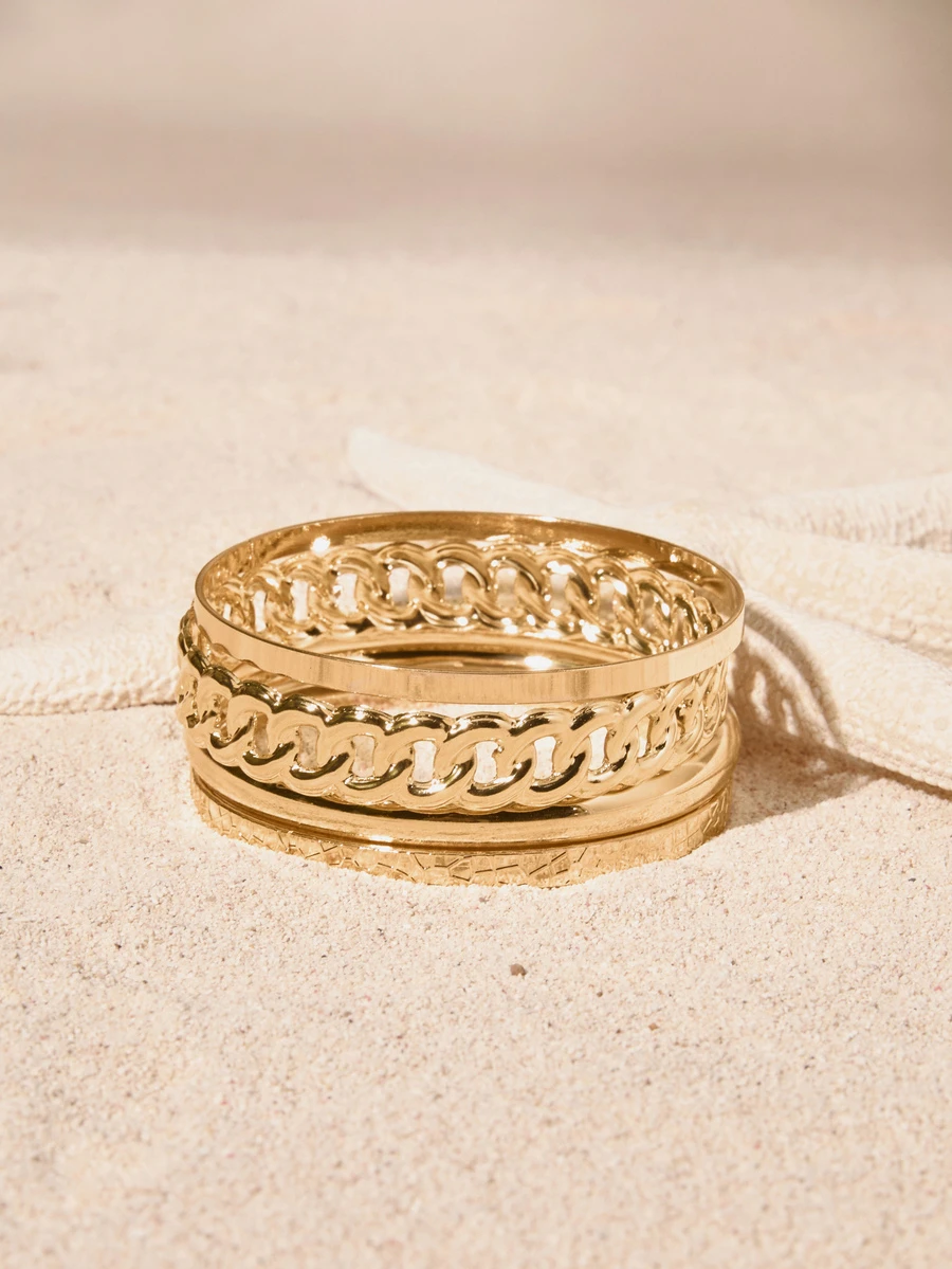 Tropiscape 13/7/5/3/1pcs Multi-Piece Stackable Chunky, Vintage, Elegant Floral, Geometric, Twist, Round, Textured, Twisted, Asymmetrical, Multi-Layer, Minimalist, Smooth, Metal Bangle Bracelet Set, Fashion, Elegant, Retro Design, Suitable For Holiday, Party, Date, Gift, Daily Wear Cottagecore,SummerOutfit - View 1