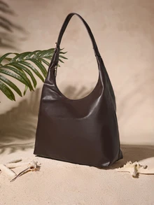 Tropiscape 女士大号单肩手提包，全新时尚设计，别致而时尚 - 咖啡棕 - 查看 2