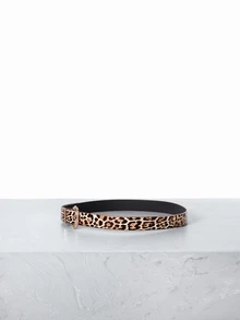 CHICVUE 1pc Fashion Gold Buckle Versatile Woman Belt Summer, School Fall, Autumn, Halloween - Leopard - View 3