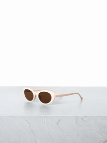 CHICVUE 1 Pair Retro Cat Eye Fashion Glasses For Women, Fashion Accessory Suitable For Summer Beach Vacation, Outdoor Activities And Travel - Brown - View 2