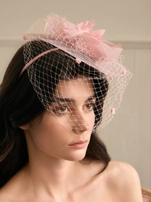 Rylithe 1顶20/50年代风格迷你帽，小圆帽，茶会头饰，带面纱，适合女孩和女士佩戴。 - 彩色 - 查看 4