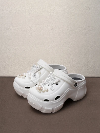 Hatastic Zuecos de suela gruesa con agujeros, modelo 2025 Primavera Nueva, sandalias de mujer de moda de fiesta, con dibujos lindos de dibujos animados en EVA, para usar en la playa y exteriores, apropiadas para todas las estaciones