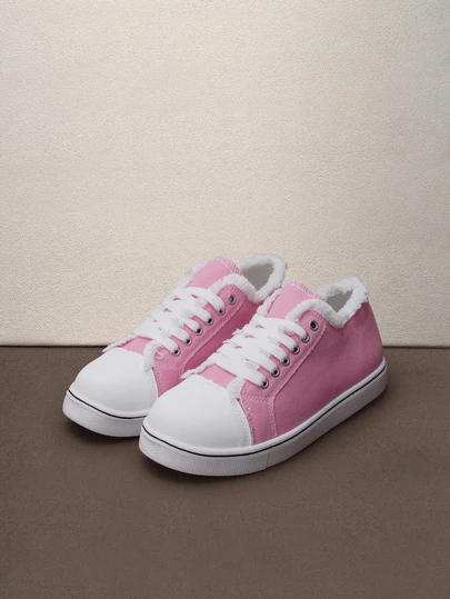 Hatastic Women's Round Toe Casual Canvas Sneakers With Lace-Up And Frayed Design, 2026 Spring/Autumn New Campus Style For Daily Wear, Home, Commute, Work, All Season, PVC Lightweight & Breathable Sole