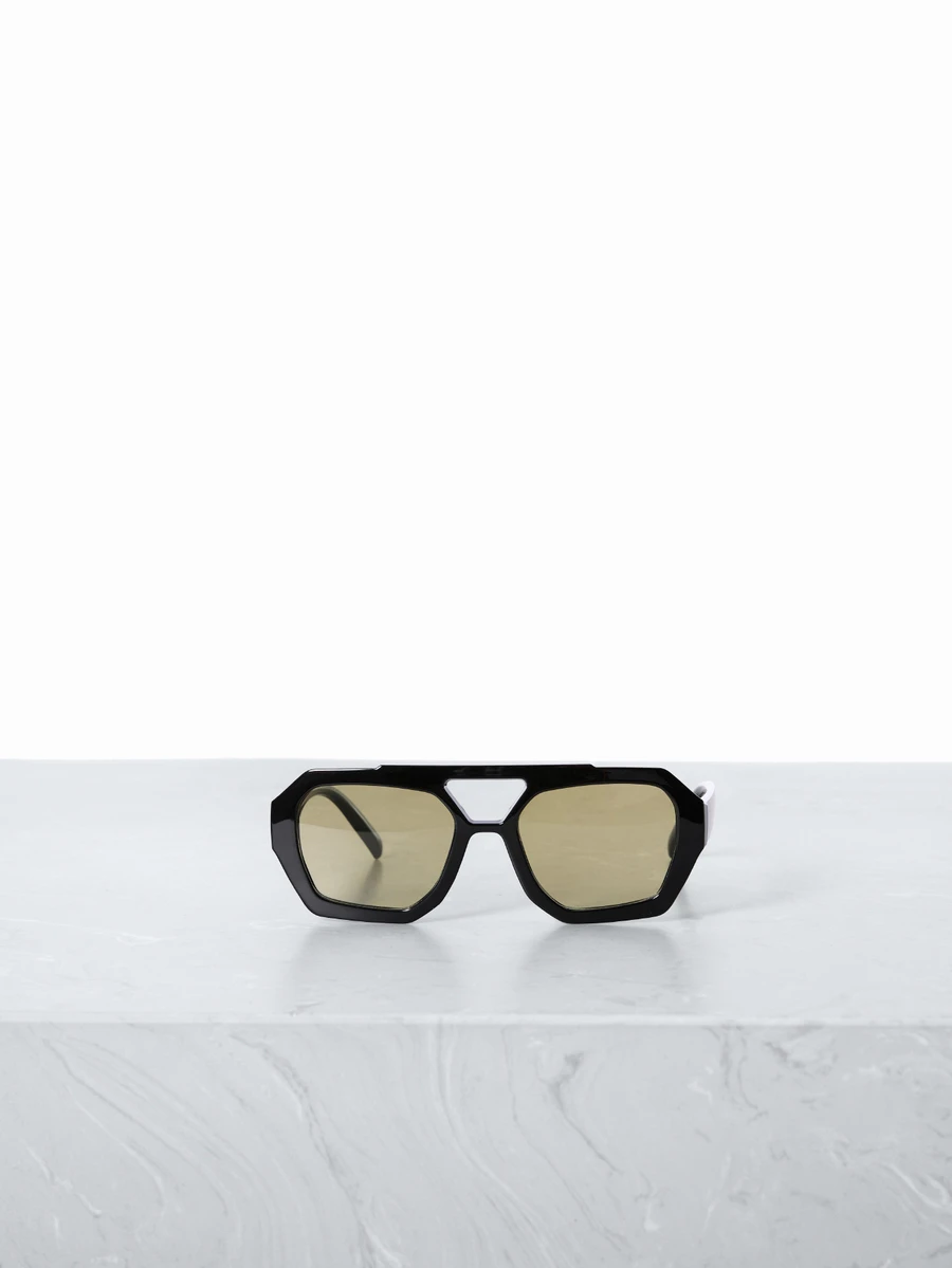 CHICVUE 1 Pair Women's Black Polygon PC Frame Retro Double Bridge Fashion Street Style Personalized Glasses - Black - View 1