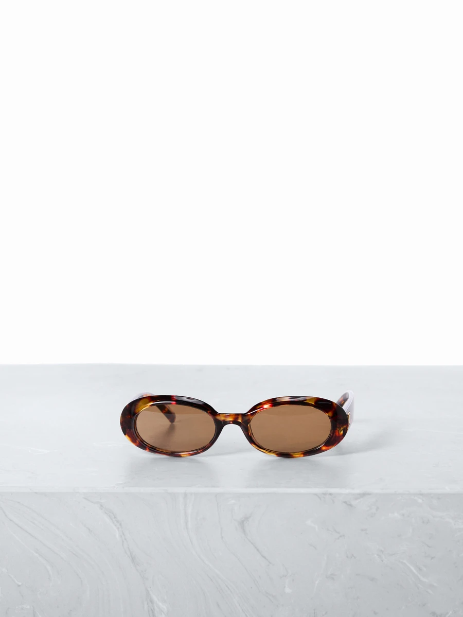 CHICVUE 1 Set Women Oval Small Frame High Quality Minimalist Fashionable Glasses(Suitable For Driving, Casual, Vacation, Party, Daily Use) For Summer Beach Vacation, Outdoor, Travel Preppy Style For Back To School - Tortoise Shell Frame Tea - View 1