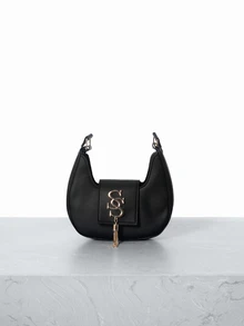 CHICVUE 女士新月形休闲斜挎包，韩版简约单肩包 - 黑色 - 查看 5