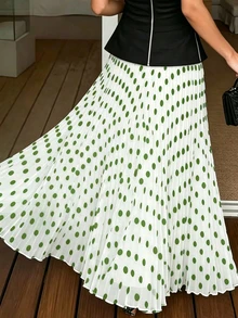 Đầm maxi xếp ly chấm bi kiểu Pháp thời trang dành cho nữ, thích hợp cho kỳ nghỉ biển mùa xuân/hè. - Nhiều màu - Xem 3