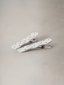 Hatastic 2pcs Women's Fashion Cute Polka Dot Asymmetrical Geometric Hair Clips, Suitable For Everyday Use Claw Clips Hair Claws Hair Barrettes, Hair Accessories, Head Accessories, Hairpin Back To School - Multicolor - View 3