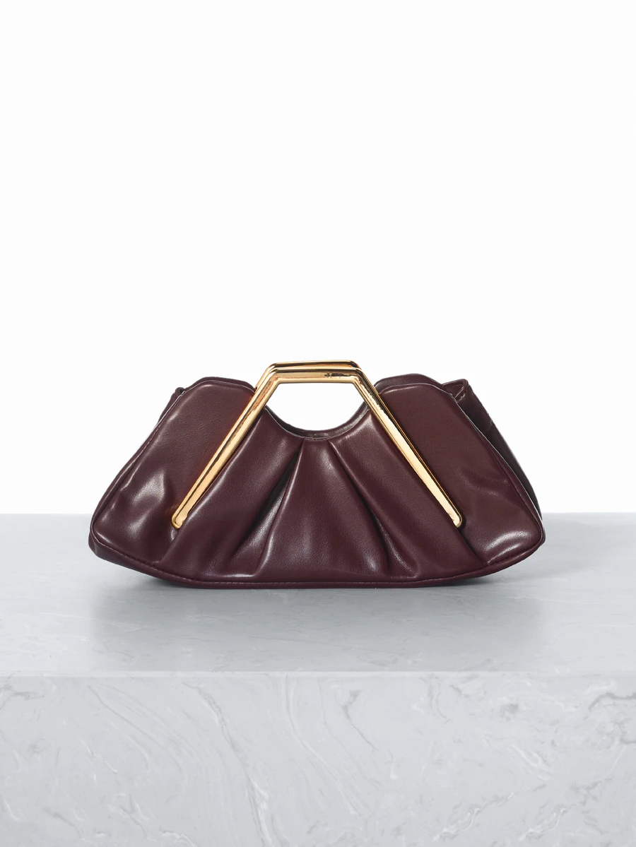 CHICVUE 高端金属褶皱云朵女士手提包，休闲百搭时尚手提包 - 彩色 - 查看 1