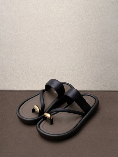 Hatastic XIXITIAO 女士户外软底人字拖，百搭纯色沙滩凉鞋，法式简约风格平底方头轻便舒适休闲家居拖鞋，适合海滩/户外/派对等场合