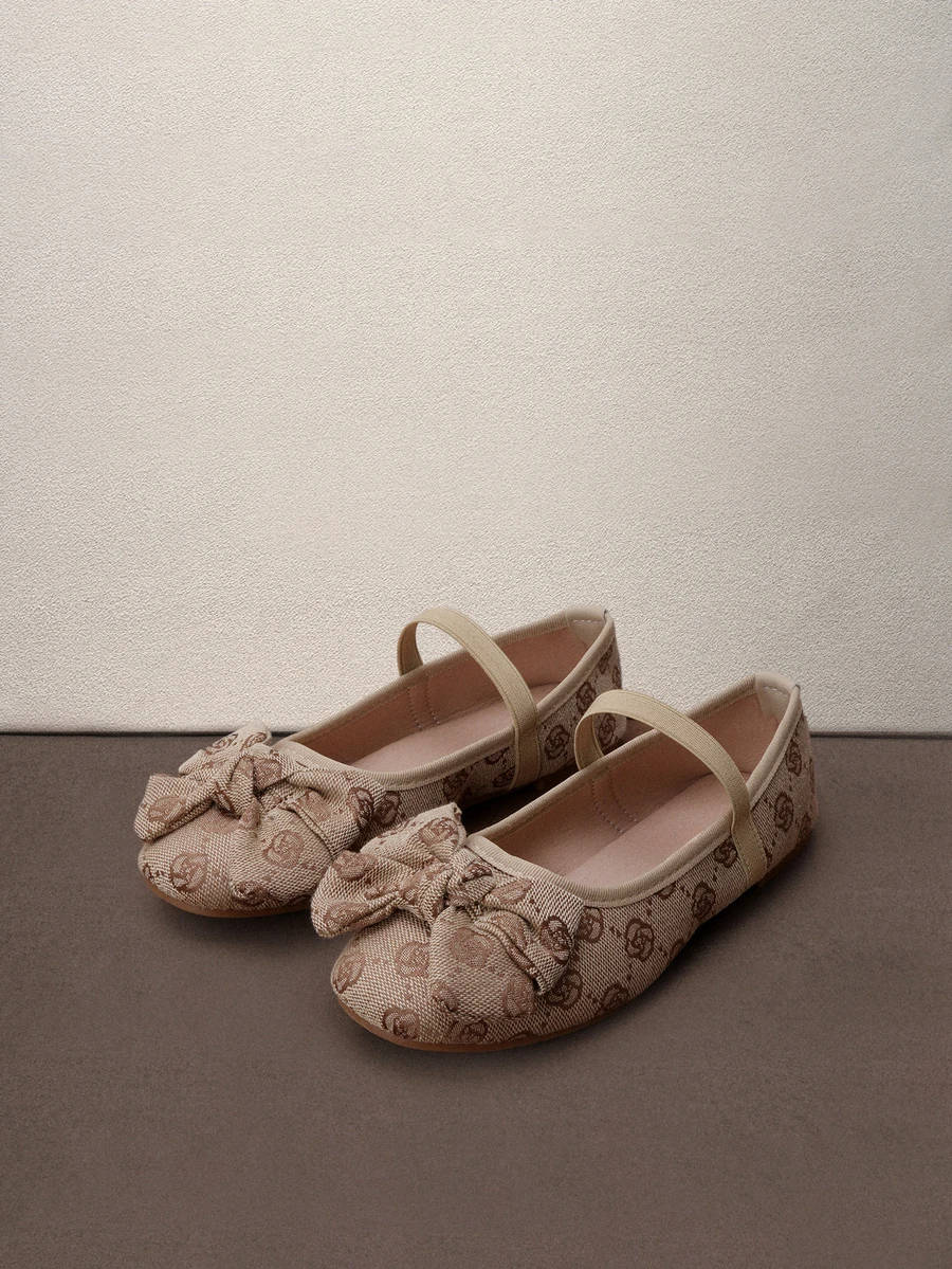 Hatastic Women's Casual Flat Square Toe Slip-On Shoes With Bow Decor, Khaki Color, Suitable For All Seasons,Ballet Flats - Khaki - View 1