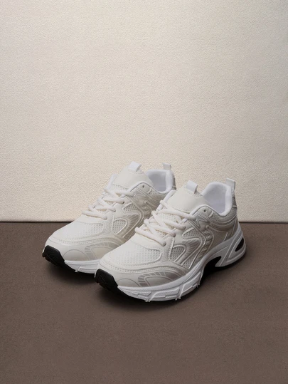 Hatastic 2025秋季厚底软皮厚底运动鞋，透气网眼女式休闲跑步鞋，2024春夏新品