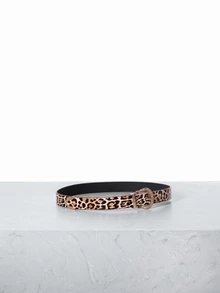 CHICVUE 1pc Fashion Gold Buckle Versatile Woman Belt Summer, School Fall, Autumn, Halloween - Leopard - View 5