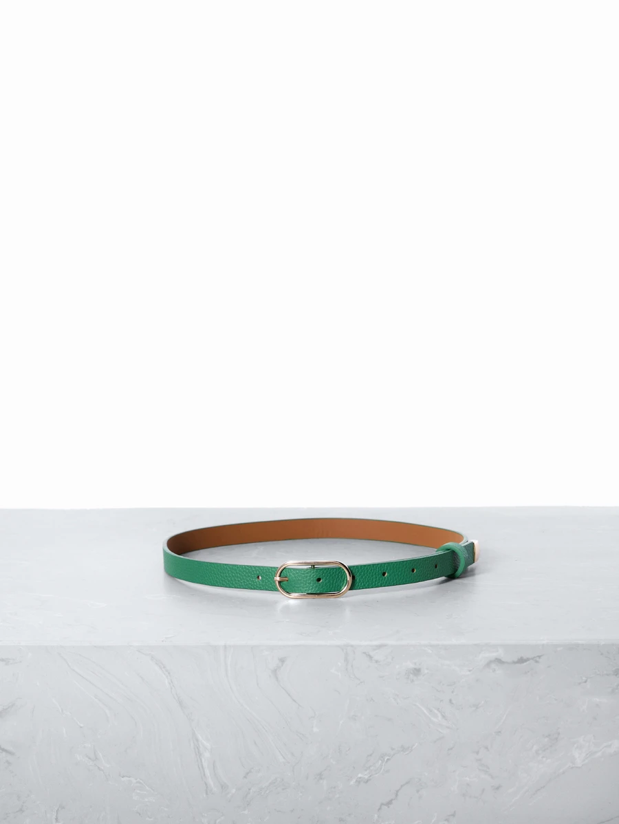 CHICVUE 椭圆形带扣腰带 夏季、开学季、秋季、万圣节 - 綠色 - 查看 1