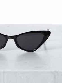 CHICVUE 1pc Cat Eye Beach Fashion Glasses, Personalized Y2K Style For Women, Summer - Black - View 4