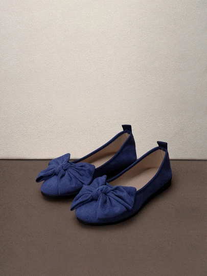 Hatastic Chic Bowknot Women's Classic Round Toe Flat Shoes - Shallow Soft Bottom Slip-On Shoes, Lightweight And Comfortable - Fashionable Bowknot Design Showcases Elegance - Classic, Fashionable, Elegant, Versatile Valentines