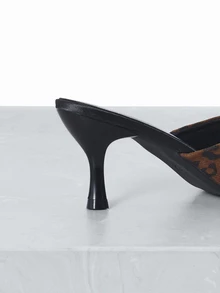 CHICVUE Leopard Print Closed Toe Slippers, Pointed Toe High Heel Sandals For Women, Slip-On Mules, New Spring Collection - Leopard - View 4