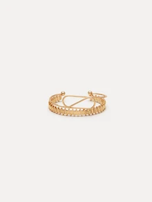 TuEzra 1pc Minimalist Fashion Rhinestone Decorated Arm Bracelet Suitable For Daily Wear, Formal Dress, Beach Party And Music Festival - Multicolor - View 2