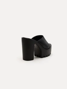 TuEzra 12cm Super High Heel Thick Sole Strap Party Sandals, Waterproof Platform Summer Outdoor Wear - Black - View 2