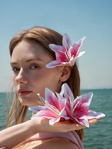 Glizzene 3 piezas Clips para el cabello con flores de lirio con lazo, Clips para el cabello con flores de lirio, Clips para el cabello con flores hawaianas, Clips para el cabello con flores artificiales para volver al colegio para mujeres, Clips para el cabello con flores de plumeria para el verano, Adecuado para fiestas de vacaciones en la playa, Accesorios para el cabello con flores tropicales de verano, Fiesta de boda, Regalo de vacaciones para mujeres, Horquilla de boda - Rosa - Ver 5