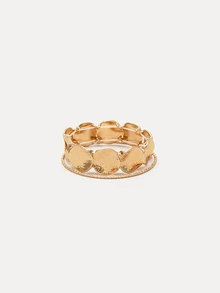 TuEzra Set Gelang Logam Wanita Vintage Mewah dengan Desain Garis Berpilin Geometris yang Berlebihan dan Lebar, 5 Buah, Cocok untuk Pemakaian Sehari-hari dan Hadiah. - Emas 35 - View 5