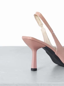 CHICVUE Women's Pointed Toe Kitten Heel Slip-On Sandals - Dusty Pink - View 5