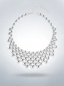 Rollcall 1pc Fashionable & Chic Bun Shaped Pendant Necklace, Elegant Daily Wear - Silver - View 1