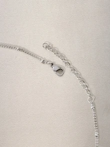 1 chiếc vòng cổ hạt cườm tối giản bằng thép không gỉ mạ bạc và vàng, dài 35+5cm, kiểu dáng cổ điển, dành cho nữ. - Vòng cổ - Xem 4