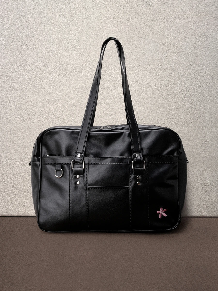 Mochila de estilo JK japonés de PU, bolso de hombro y bandolera de gran capacidad, bolso para ir al trabajo
