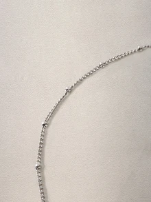 1 chiếc vòng cổ hạt cườm tối giản bằng thép không gỉ mạ bạc và vàng, dài 35+5cm, kiểu dáng cổ điển, dành cho nữ. - Vòng cổ - Xem 5