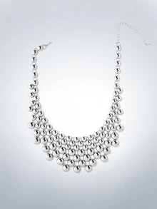 Rollcall 1pc Fashionable & Chic Bun Shaped Pendant Necklace, Elegant Daily Wear - Silver - View 2