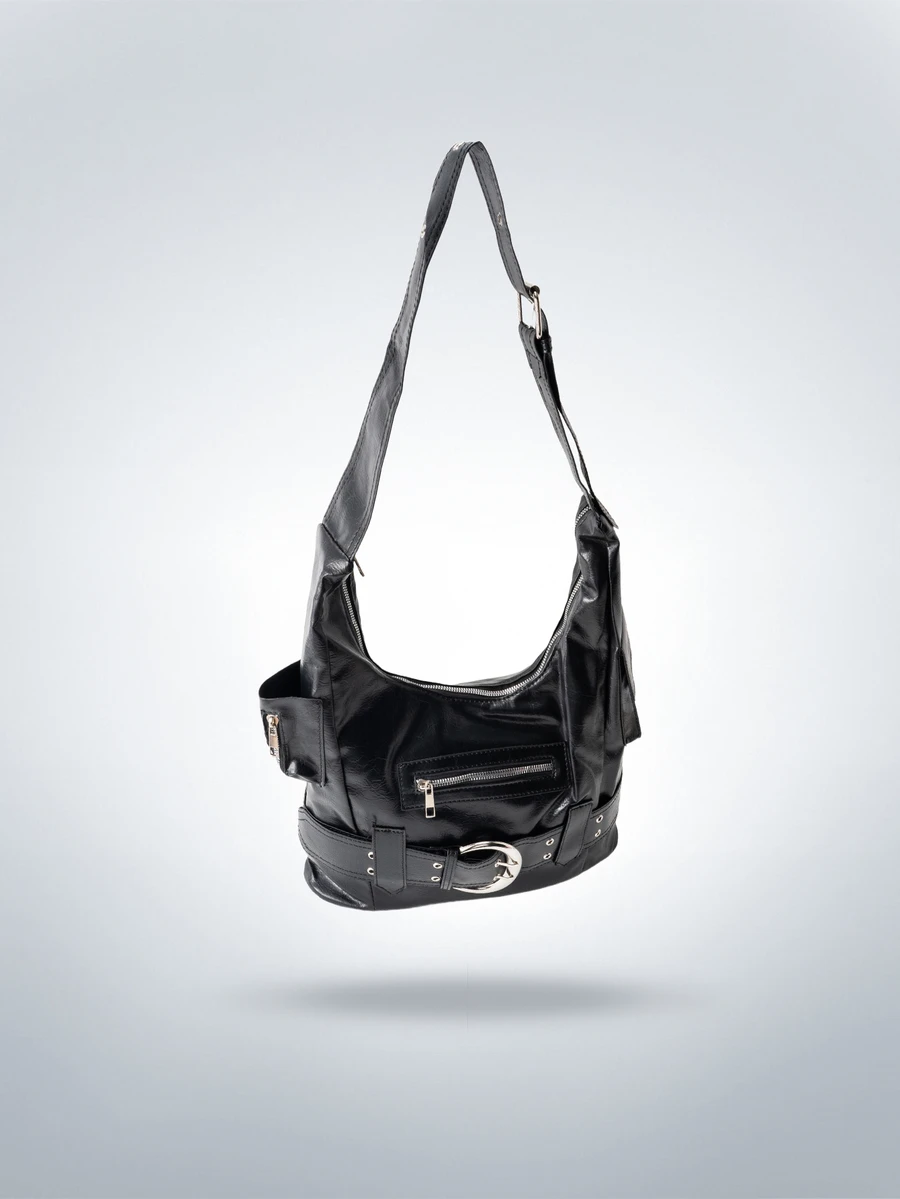 Rollcall 2025 New Retro Underarm Motorcycle Y2K Chic Tote Bag, Large Capacity Shoulder Crossbody Bag For Commuting - Black - View 1