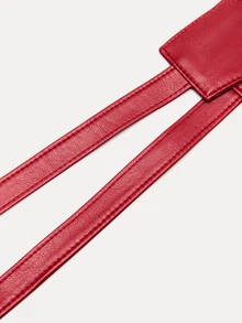 TuEzra 1pc XXL Oversized Red Bowknot Waist Sash Belt, Elegant Waistband For Plus Size Evening Gown, Wedding, Party, Event Summer, School Fall, Autumn, Halloween - Red - View 4