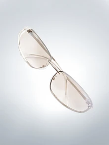 Rollcall 1pc Frameless Oval Fashion Glasses Y2K Personalized Versatile Women's Fashion Glasses Suitable For Daily Wear, Street Photography, Vacation Travel, Summer Beach Accessories Preppy Style For Back To School Wrap Shape Temple Decor - Silver - View 5