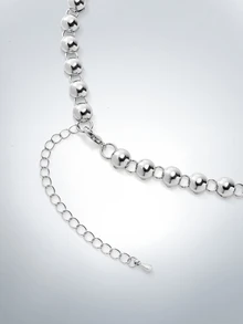 Rollcall 1pc Fashionable & Chic Bun Shaped Pendant Necklace, Elegant Daily Wear - Silver - View 3