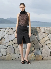 CHICVUE 女士时尚高跟毛绒凉鞋，女士黑色休闲鞋 - 黑色 - 查看 3