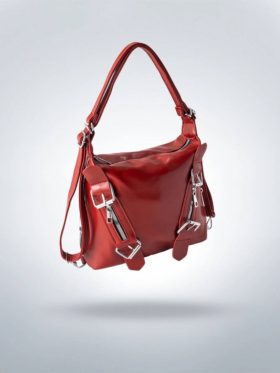 Rollcall Bolso de mano de mujer de moda 2025, bolso de hombro de gran capacidad con estilo casual para damas, bolso de tela - Rojo - Ver 1